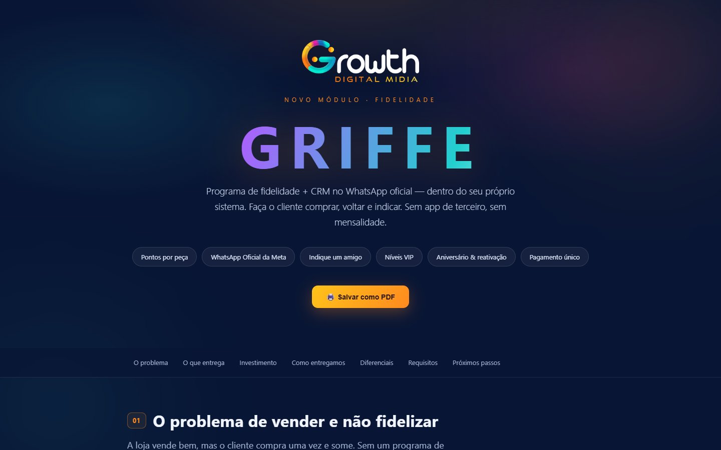 Proposta do programa de fidelidade da Griffe